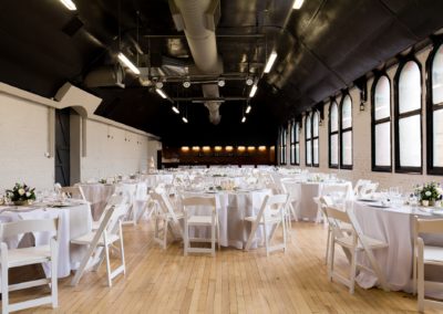 Yorkshire Wedding Venue River Mills Ballroom interior ballroom with tables
