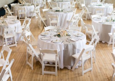 Ballroom interior with tables Yorkshire Wedding Venue River Mills Ballroom