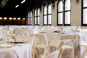 Yorkshire Wedding Venue River Mills Ballroom grand ballroom with tables