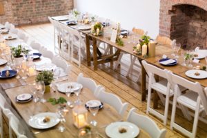 Yorkshire Wedding Venue River Mills Ballroom studio 2 with table setup